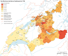 Territories acquired by Bern from Savoie, 1339-1798 Karte Stadtstaat Bern Wachstum.png