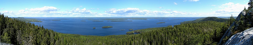 Søen Pielinen set fra en bakke i Koli Nationalpark.
