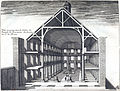 Temple de Charenton (1623), vue intérieure en perspective, dessinée par Salomon de Brosse