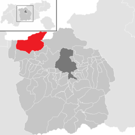 Poloha obce Leutasch v okrese Innsbruck-vidiek (klikacia mapa)
