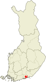 Location of Loviisa in Finland