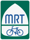 Cyclist path sign for the Mississippi River Trail MRT trailblazer.svg