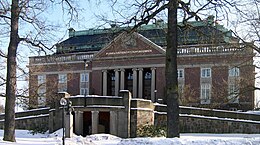 Main building of the Royal Swedish Academy of Sciences in Stockholm Main building of the Royal Swedish Academy of Sciences (Kungliga Vetenskapsakademien), Frescati, Norra Djurgarden, Stockholm.jpg