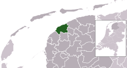 Highlighted position of het Bildt in a municipal map of Friesland