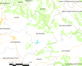 Mapa obce Bournazel