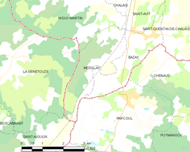 Mapa obce Médillac