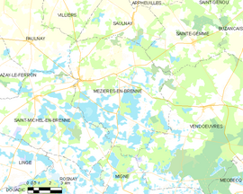 Mapa obce Mézières-en-Brenne