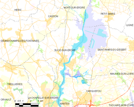 Mapa obce Sucé-sur-Erdre