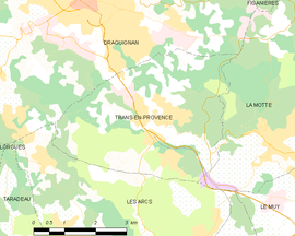 Mapa obce Trans-en-Provence