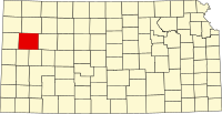 Map of Kanzas highlighting Logan County