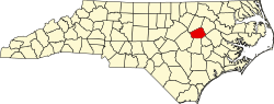 map of North Carolina highlighting Wilson County