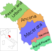 Карта региона Марке, Италия, с провинциями-ru.svg