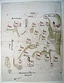 Mosteiro e freguesía da Armenteira no mapa da xurisdición da Lanzada incluído no Catastro de Ensenada, 1752.
