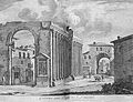 Columnas ante templum Sancti Laurentii: le colonne di San Lorenzo a Milano, nel 1704, in un'incisione del "Thesaurus" di Giovanni Giorgio Grevio.