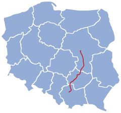 Mapa przebiegu linii kolejowej 8