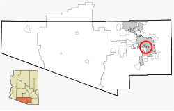 Location in Pima County and the state of Arizona