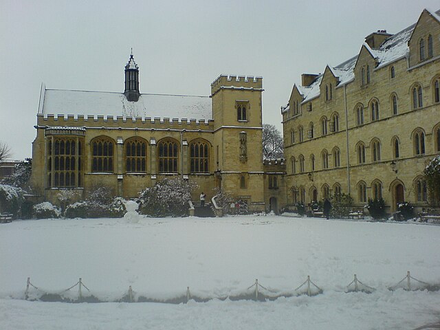 Snow in Pembroke College Chapel Quad - 8th February 2007