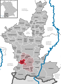 Läget för Rückholz i Landkreis Ostallgäu