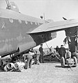 Loading the bomb load on a Short Stirling