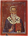 Ícone de Antipas de Pérgamo utilizando omofório branco com cruzes