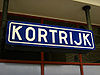 The Kortrijk station sign in 2007