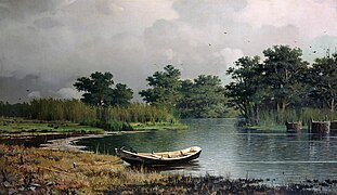 Берег реки. Лодка[20] (1881)