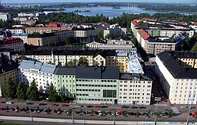 Vue sur Töölö depuis le stade olympique.