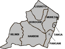 Wilaya za Mkoa wa Tanga