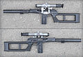 裝上PSO-1瞄準鏡和滅聲器的VSK-94（左右視圖）