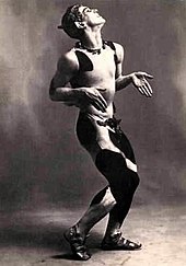 Vaslav Nijinsky dancing the Faun in L'apres-midi d'un faune (1912) Vaslav Nijinsky, 1912.jpg