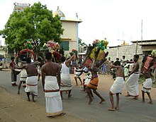 Hindu devotees engaging in Kavadi at a temple in Vavuniya Vavuniya Kavadi.JPG