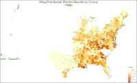 Mappa dei risultati Whig per contea