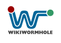 A logo with WikiWormhole text.