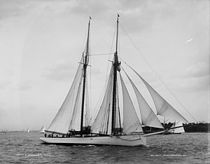Coronet (yacht) at sail in 1894, digital file ...
