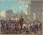 Πόρνες οδηγούνται στη Σαλπετριέρ, πίνακας του Ετιέν Ζερά, 1755