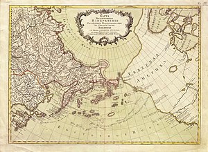 Карта с маршрутами русских мореплавателей. 1773 год, гравёр Михаил Махаев