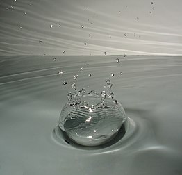 Impact d’une goutte d’eau sur une surface d’eau. (définition réelle 1 776 × 1 708*)