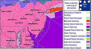 An array of winter weather warnings posted as ...