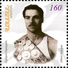 Albert Azarjan na poštovní známce
