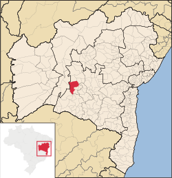 Localização de Macaúbas na Bahia