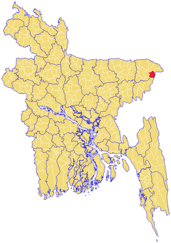 Location of Beanibazar Upazila