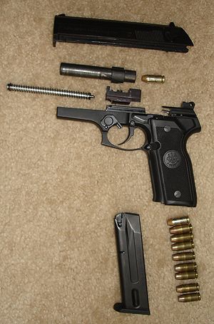 English: Beretta 8040 Cougar Pistol disassembl...