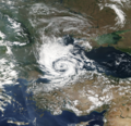 A possible subtropical cyclone in the Black Sea on September 27, 2005.