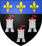 Dessin en couleurs d'un blason d'une ville.