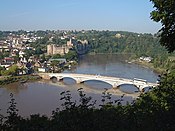 The bridge and Chepstow Castle, viewed from Tutshill
