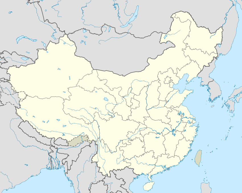 Map of China and its subdivisions with the locations of the home grounds of the 2010 Chinese Super League teams highlighted
