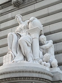 Commerce by Daniel Chester French at the Metzenbaum U.S. Courthouse on Superior Avenue, Cleveland Commerce by Daniel Chester French, 1912 - Cleveland, Ohio - DSC07918.JPG