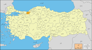 ترکی صوبے میں دوزجہ کا محل وقوع