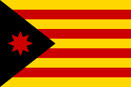 Estelada anarquista, con una estrella de ocho puntas