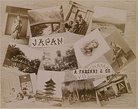 Japonsko, mezi 1885 a 1890, albuminový tisk, fotomontáž ze zdrojů snímků A. Farsari & Co.